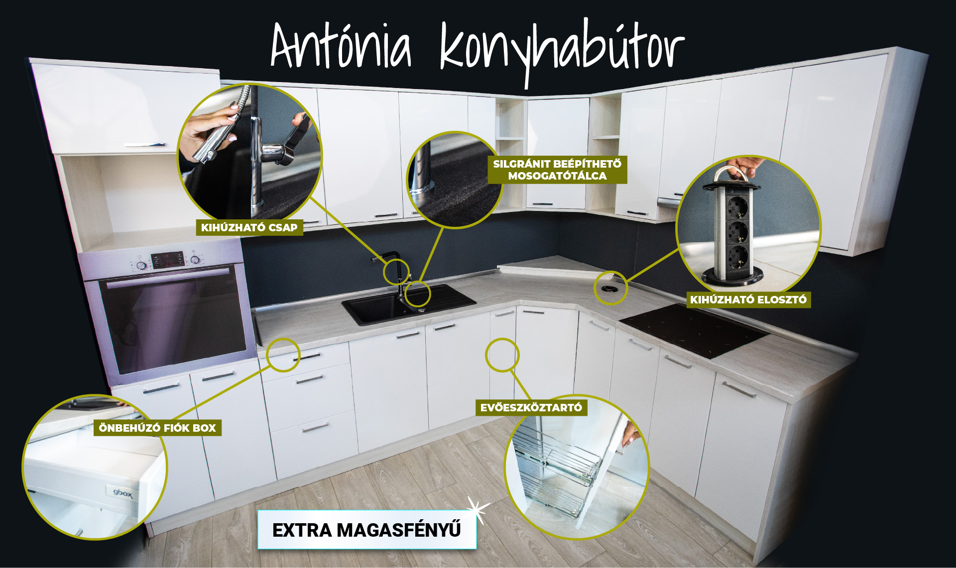 Mirland Bútor Szekszárd - Antónia konyhabútor kompletten
